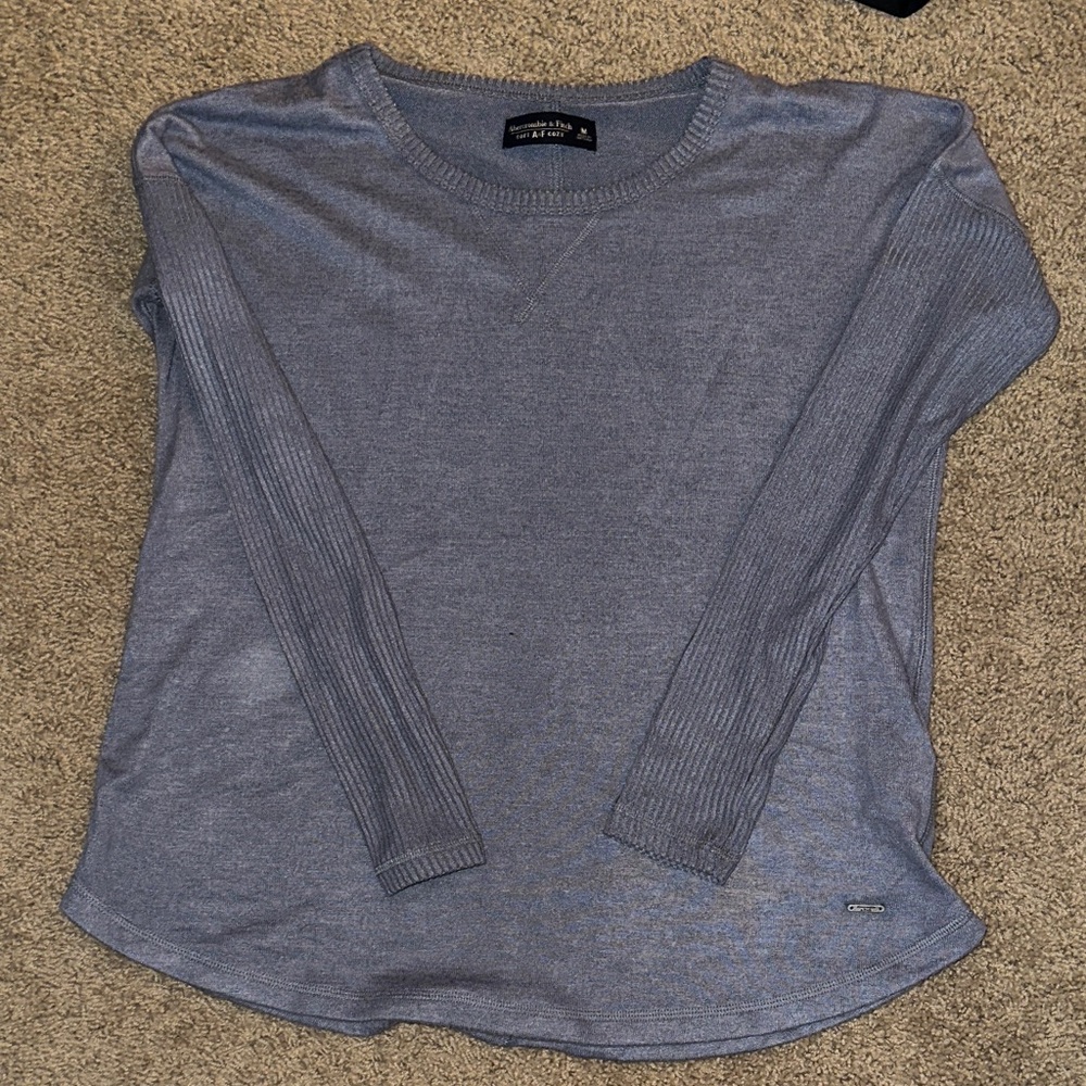 Abercrombie & Fitch Women's slate blue Long Sleeve top